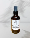 Bottle of magnesium oil sleepy spray on a white background